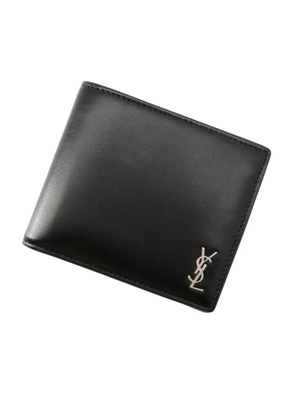 Saint Laurent Paris Bifold Wallet Compact Leather Black